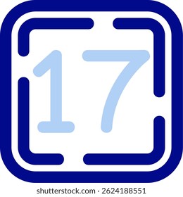 Números Icono Ilustración vectorial Azul