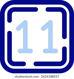 Números Icono Ilustración vectorial Azul