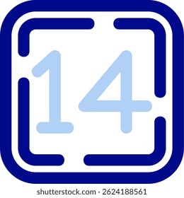 Números Icono Ilustración vectorial Azul