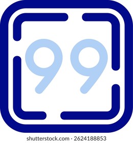 Números Icono Ilustración vectorial Azul