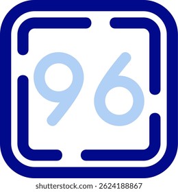 Números Icono Ilustración vectorial Azul