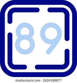 Números Icono Ilustración vectorial Azul