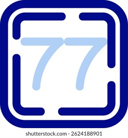 Números Icono Ilustración vectorial Azul
