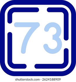 Números Icono Ilustración vectorial Azul