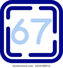 Números Icono Ilustración vectorial Azul