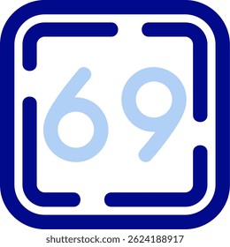 Números Icono Ilustración vectorial Azul