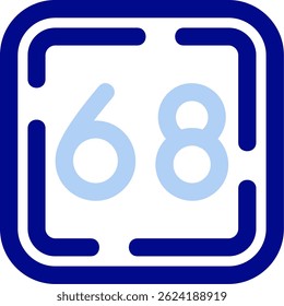 Números Icono Ilustración vectorial Azul