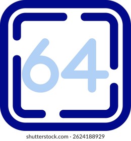 Números Icono Ilustración vectorial Azul
