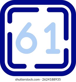 Números Icono Ilustración vectorial Azul