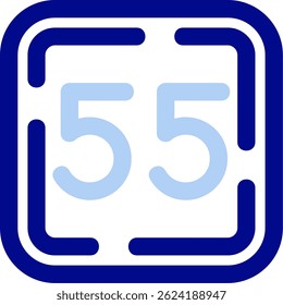 Números Icono Ilustración vectorial Azul