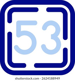 Números Icono Ilustración vectorial Azul