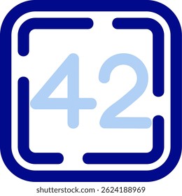 Números Icono Ilustración vectorial Azul