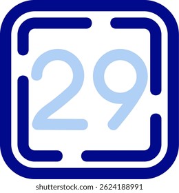 Números Icono Ilustración vectorial Azul