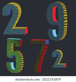 Numbers icons of classical pop art, easily editable icons for your design