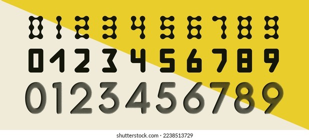 Numbers icons. Design elements. Voxel art. 3d vector illustration for advertising and web design. 