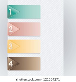 Numbers Icons with retro colors. Vector illustration