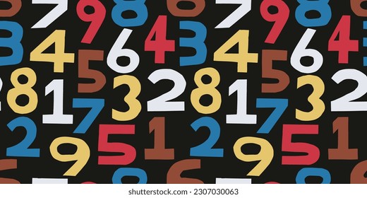 Numbers illustration background. Seamless pattern.Vector.