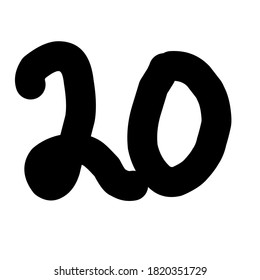 Nummerngrafik auf weißem Hintergrund, im Grafikdesign 