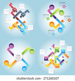 Numbers Infographics Complex Arrow Vector Design Set