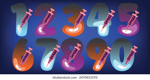 Numbers, injectable alphabet vectors, design for logos, posters, invitations, etc. Origami style font typography, Regular. illustrator vector 82