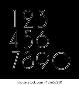 Numbers isolated on black background