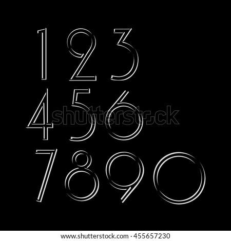 Numbers isolated on black background