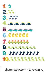 Numbers Kids Dinosaurs 1 10 Kids Stock Vector (Royalty Free) 1779972671 ...