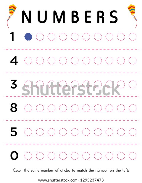 numbers kids worksheet kindergarten preschool training