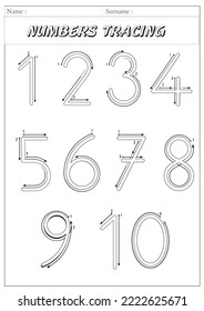 numbers for kids worksheet kindergarten tracing