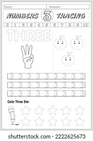 numbers for kids worksheet kindergarten tracing