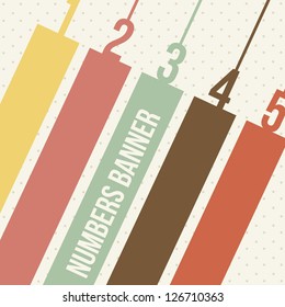 numbers labels over beige background. vector illustration