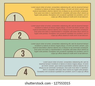 numbers labels over beige background. vector illustration