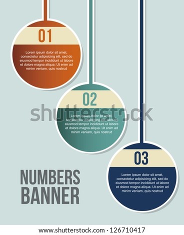 numbers labels over blue background. vector illustration
