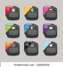 numbers labels over gray background.vector illustration