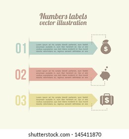 numbers labels over white background vector illustration 
