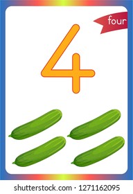 Numbers learning cards for kids