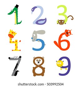 Numbers like animals vector