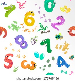 Numbers like dinosaurs seamless pattern / Solid fill seamless pattern in EPS 8 format