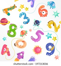 Numbers like monster seamless pattern / Solid fill seamless pattern in EPS 8 format