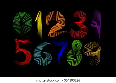 The numbers of lines. Vector