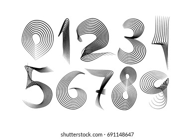 The numbers of lines. Vector