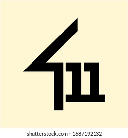 Numbers Logo Design Element. House Property. Minimalist. Flat design. Vector Illustration.