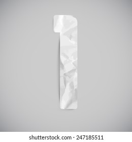Numbers mad by crumbled papers, vector