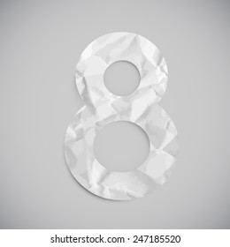 Numbers mad by crumbled papers, vector