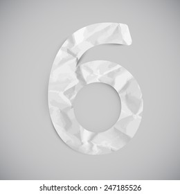 Numbers mad by crumbled papers, vector