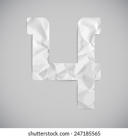 Numbers mad by crumbled papers, vector