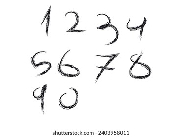 Numbers made with black strokes on a white background.