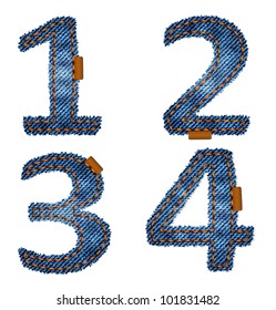 Numbers made from jeans fabric