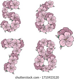 numbers made of small flowers