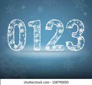 Numbers made Ã?Â¢??Ã?Â¢??from snowflakes